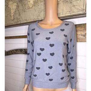 chasor pullover sweater blue heart print s